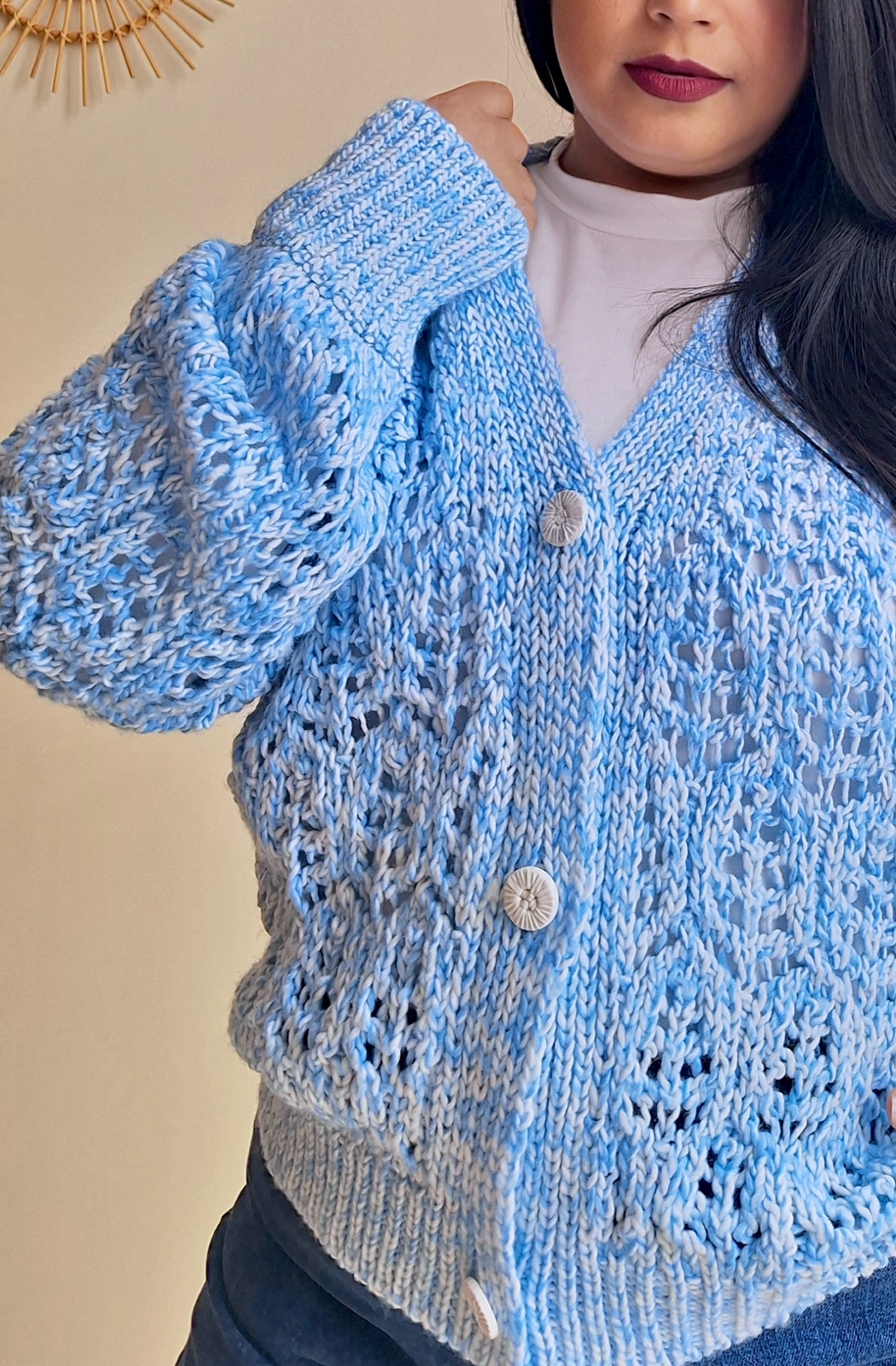 CARDIGAN BÁRBARA - CELESTE NUBE