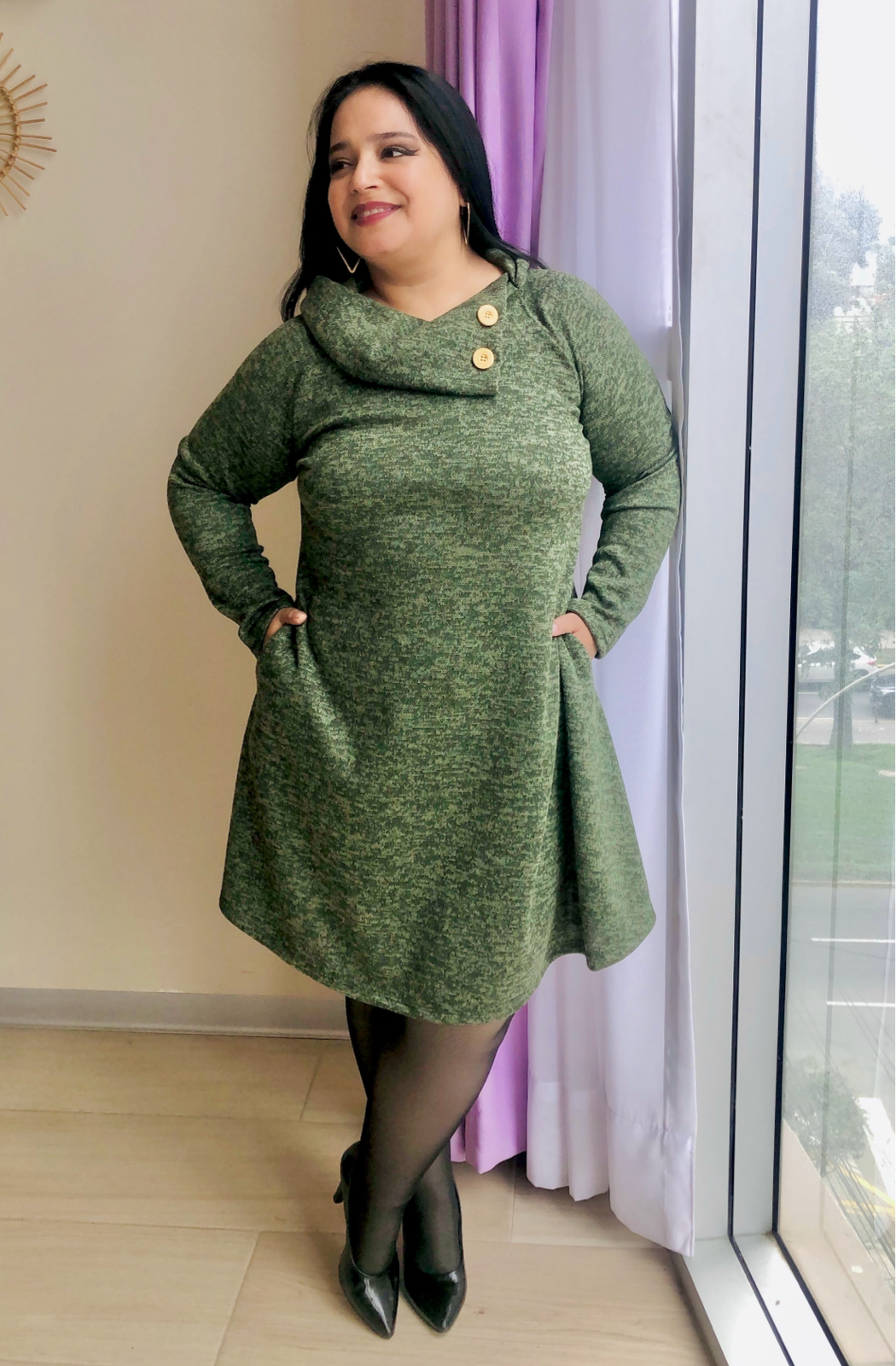 VESTIDO EMILIA - VERDE JASPEADO